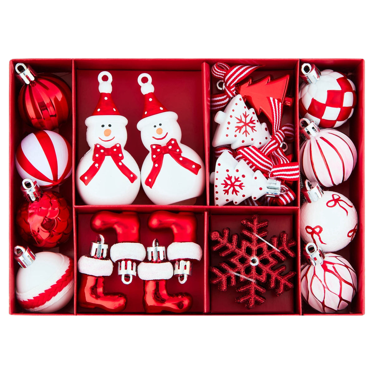 24-Count Red and White Mini Christmas Ornaments, by Holiday Time