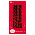 24-Count Red Glitter Icicle Christmas Ornaments, 5.3", by Holiday Time
