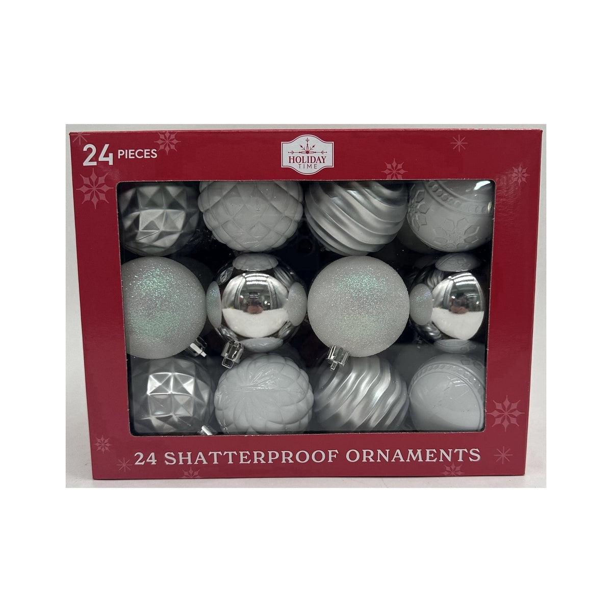 24-Count Red/Green/Gold Ball Shatterproof Christmas Ornaments, 2.8", by Holiday Time