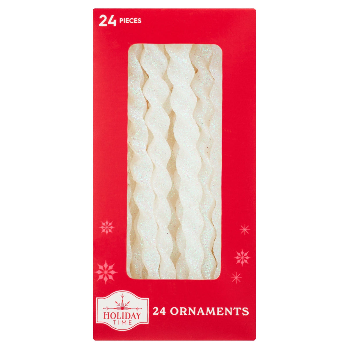24-Count Red Glitter Icicle Christmas Ornaments, 5.3", by Holiday Time
