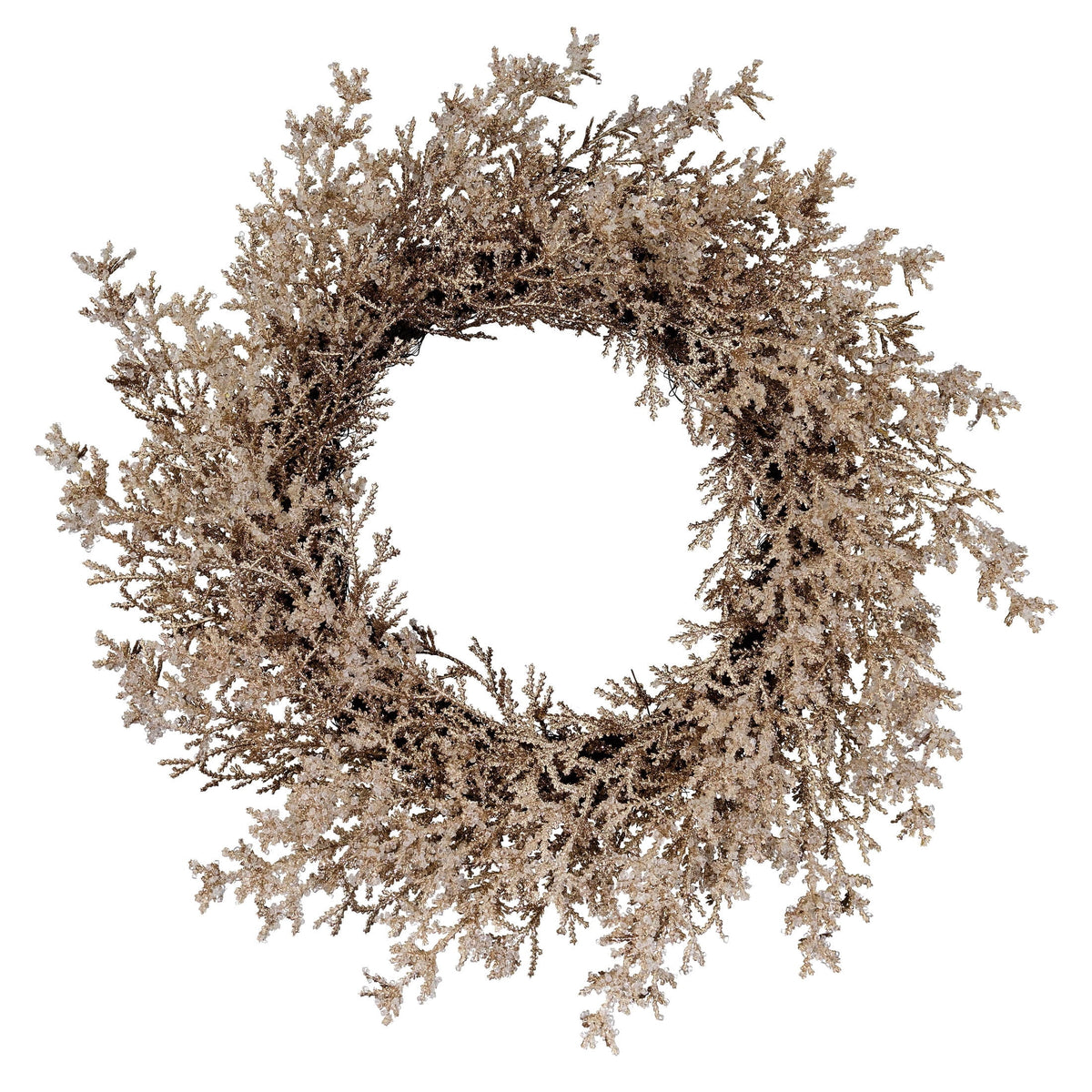 Iced Cedar Artificial Christmas Wreath, Champagne Gold, 24", by Holiday Time