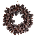 Snow-Flocked Pinecone Christmas Wreath, Brown and White, 24", by Holiday Time