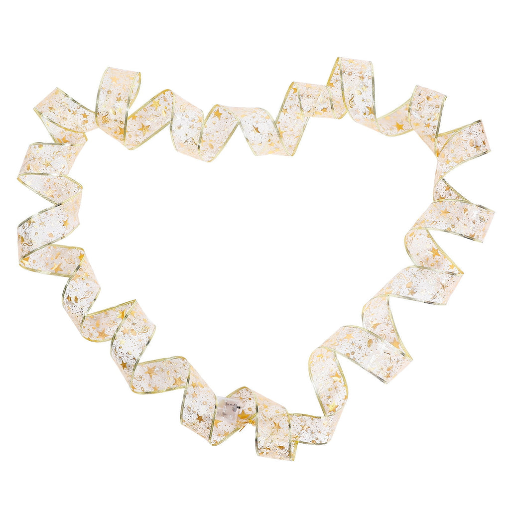 Christmas Tree Lights,Bouanq 6.5 FT 20 LED Ribbon Christmas Lights,Christmas Decorations Christmas Lights Tree Ornaments DIY Lace Bow LED Strip lights Decoration for Xmas Party Outdoor Hanging