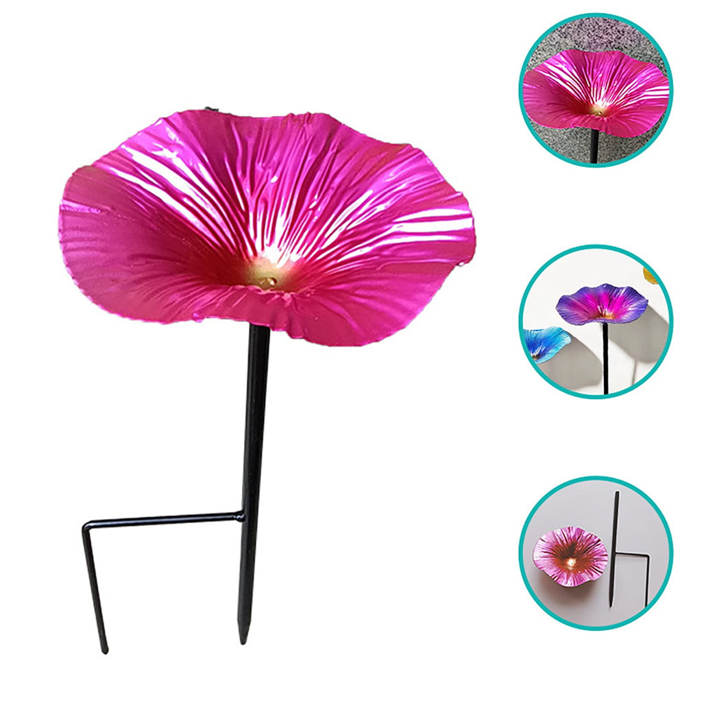 SLYNSHome Hummingbird Baths for outdoors Flowers Shaped Bird Bath Garden Decoration Hummingbird Feeders With Metal Stake for Yard Patio Outside (Hot Pink)