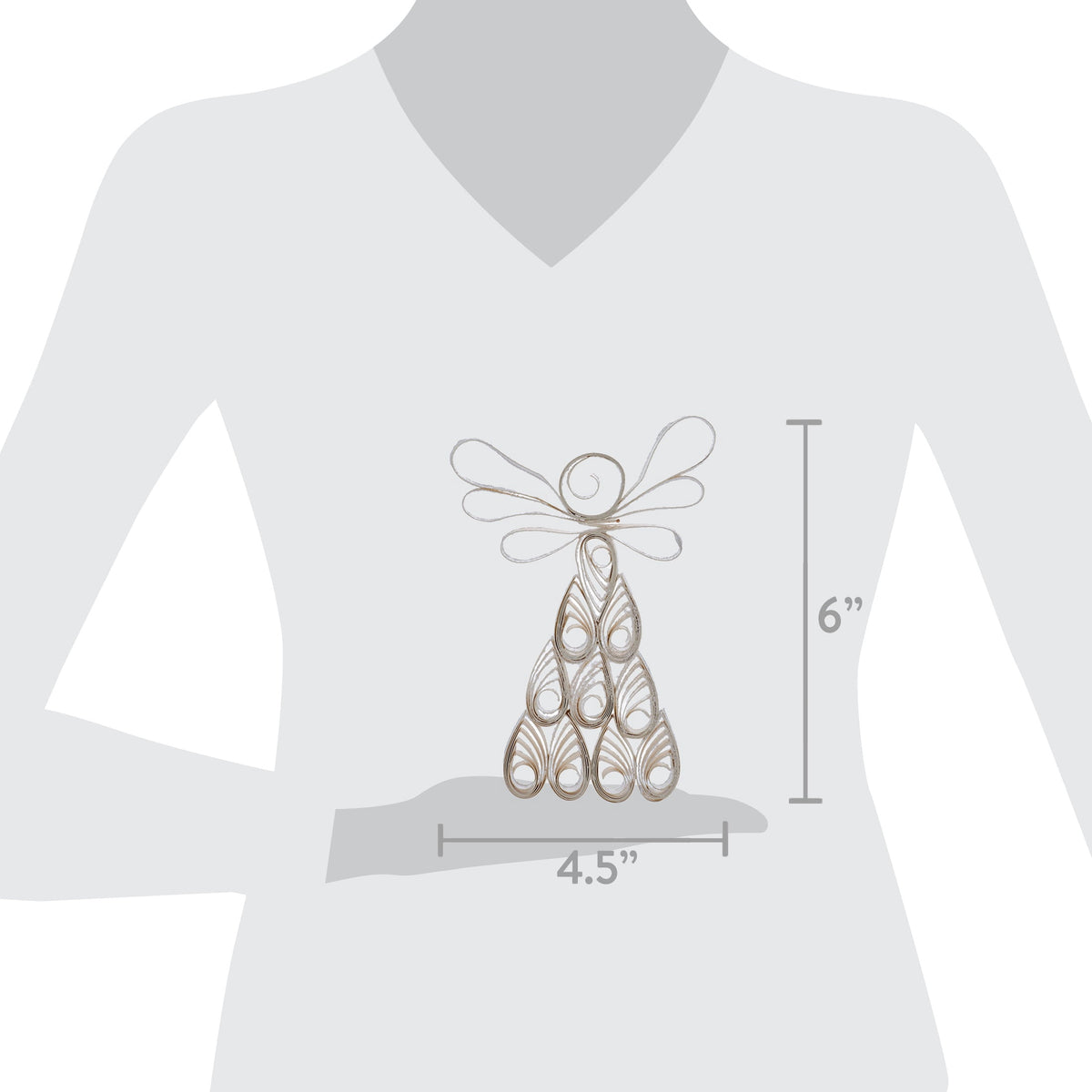 White Paper Angel Christmas Ornament, 6", by Holiday Time
