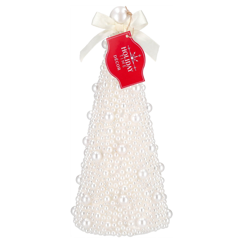 Beaded Tree Christmas Decoration, Cream, 10", by Holiday Time