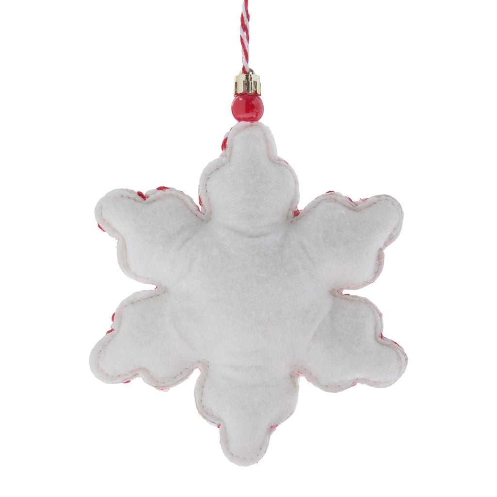 Multicolor Fabric Poinsettia Snowflake Christmas Ornament, 6.5", by Holiday Time