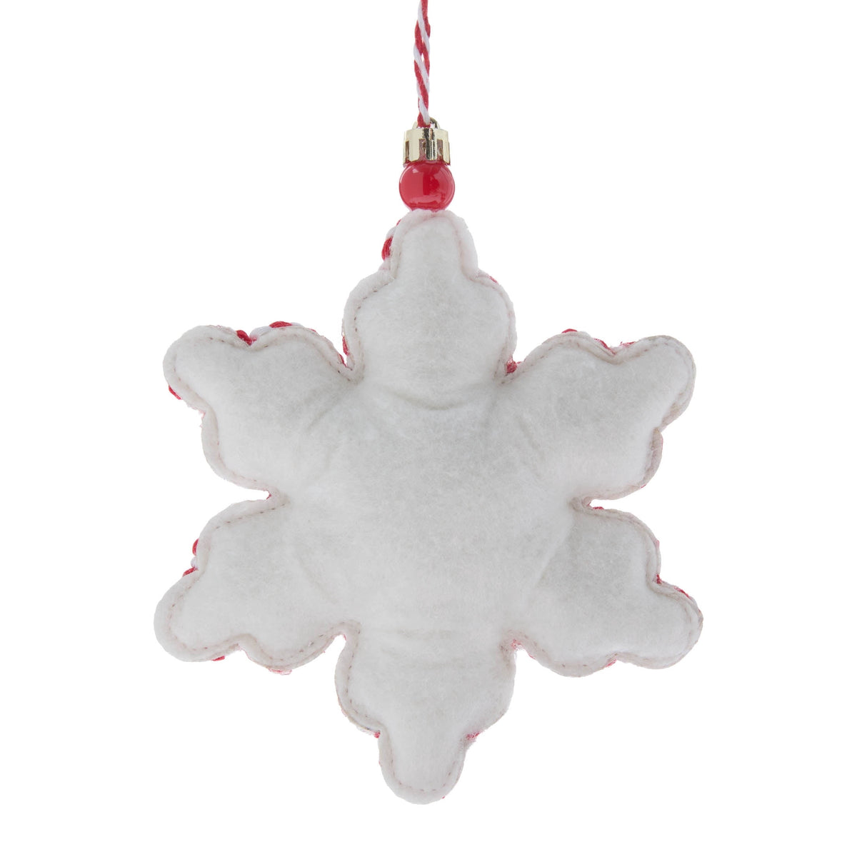 Multicolor Fabric Poinsettia Snowflake Christmas Ornament, 6.5", by Holiday Time
