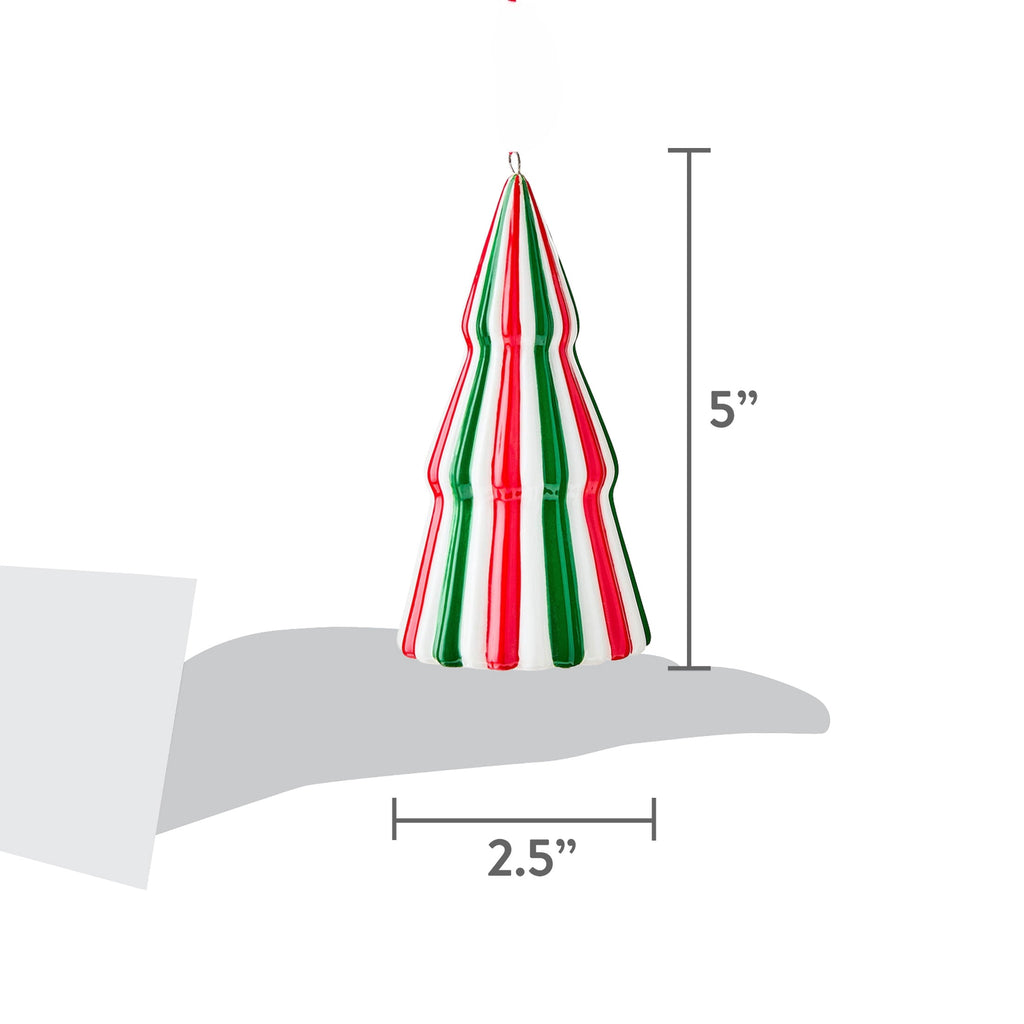 Red/White/Green Ceramic Tree Christmas Ornament, 5", by Holiday Time