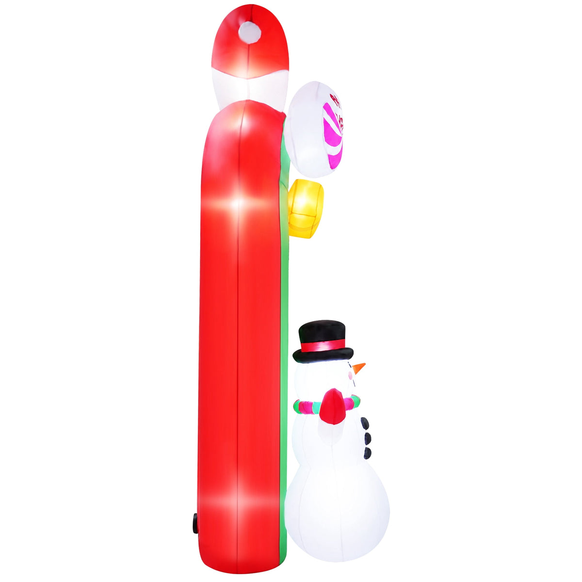 Yexmas 8FT Christmas Inflatable Archway,Christmas Blow Up Yard Decorations with Santa Claus and Snowman,Outdoor Christmas Decorations with Bow LED Lights