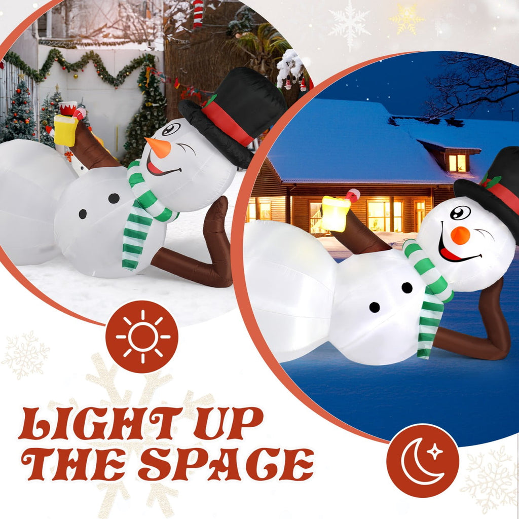 Tcbosik 12 FT Giant Christmas Inflatables Snowman Outdoor Yard Decorations, Blow up Snow Man with Black Hat, Built-in LED Light, Winter Outside Decor for Holiday Party Patio Garden Lawn