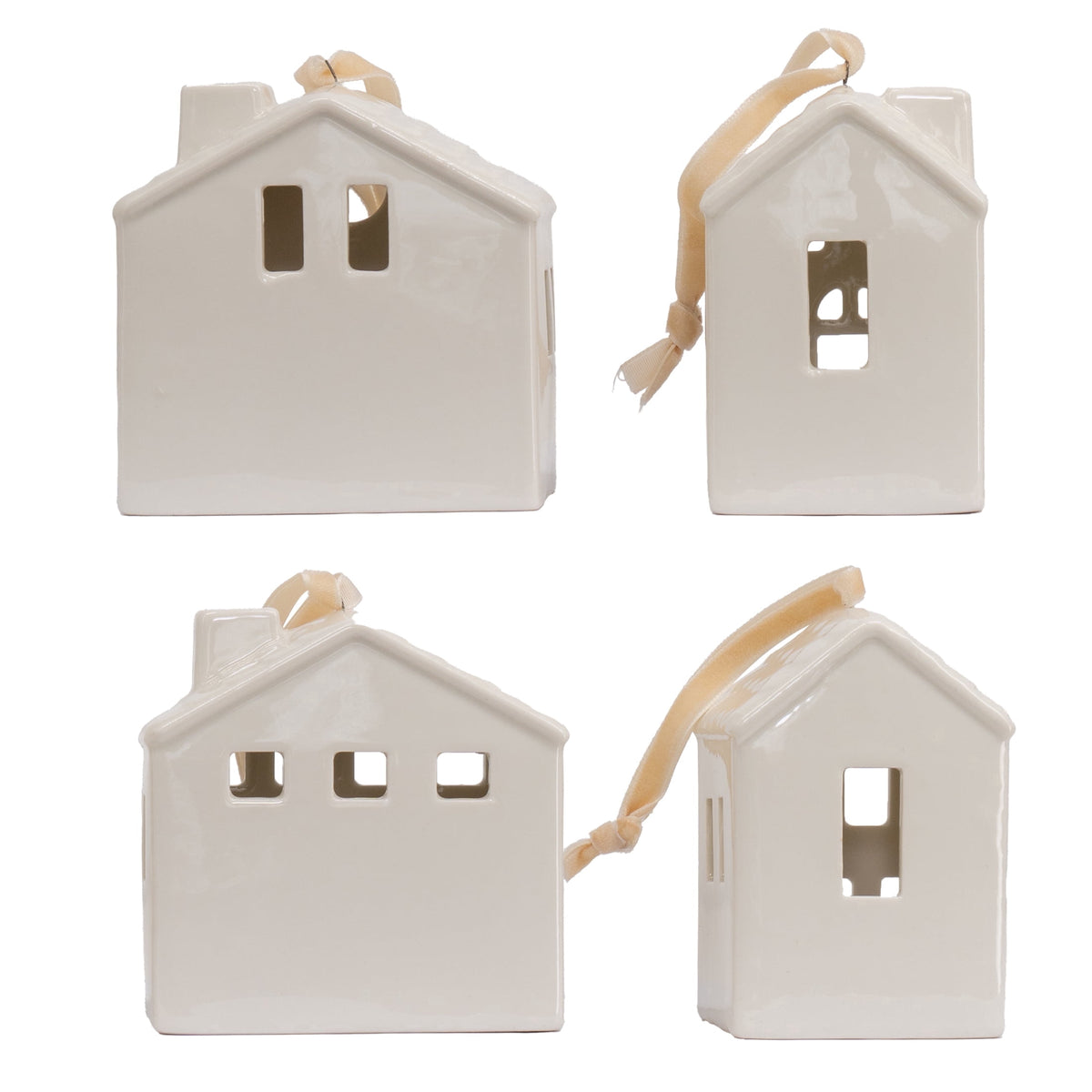 My Texas House 4-Count White House Christmas Ornaments