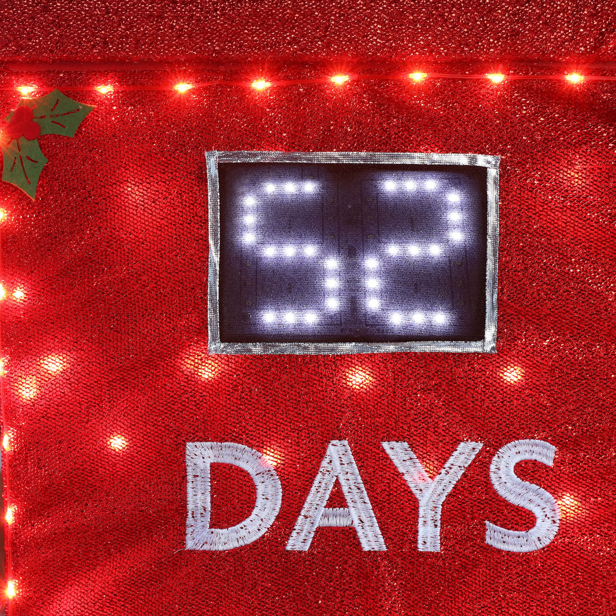 VEIKOUS 5ft Lighted Countdown to Christmas Sign W/125 LED Lights and Remote Control for Christmas Decoration