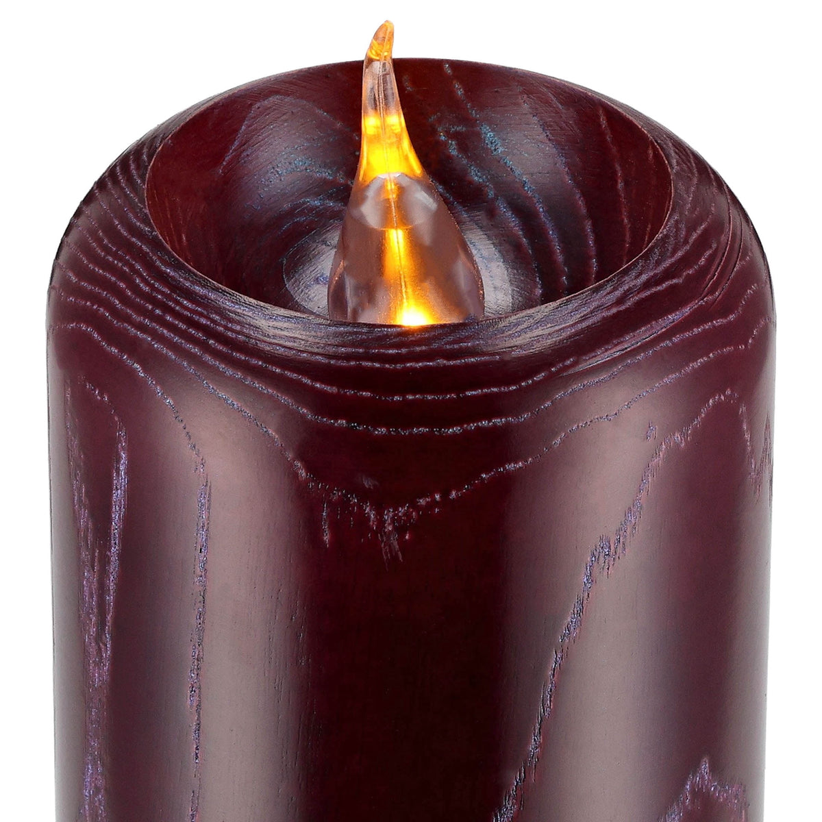 Battery-Operated LED Wooden Flameless Christmas Candle, Mauve, 7", by Holiday Time