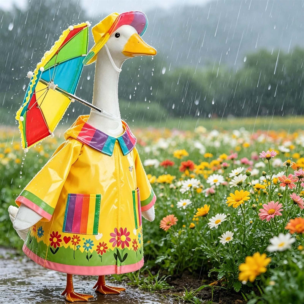 Lzobxe Porch Goose Clothes, Casual Style Lawn Yard Garden Decor for 23" High Cement or Plastic Geese, Goose Costume for All Season and Occasiona