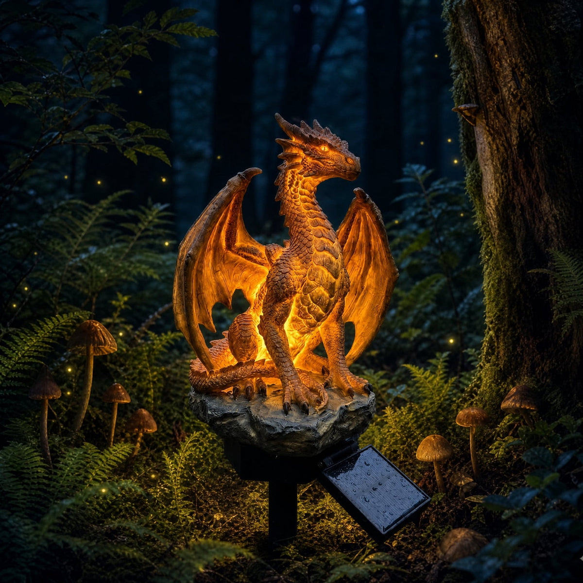 Clearance! Solar Dragon Garden Statue Light, Dragon Solar Light Outdoor Decor, Fantasy Dragon Lamp with LED Glow, Solar Powered Garden Statue for Yard Patio Lawn Pathway Halloween Garden Decor