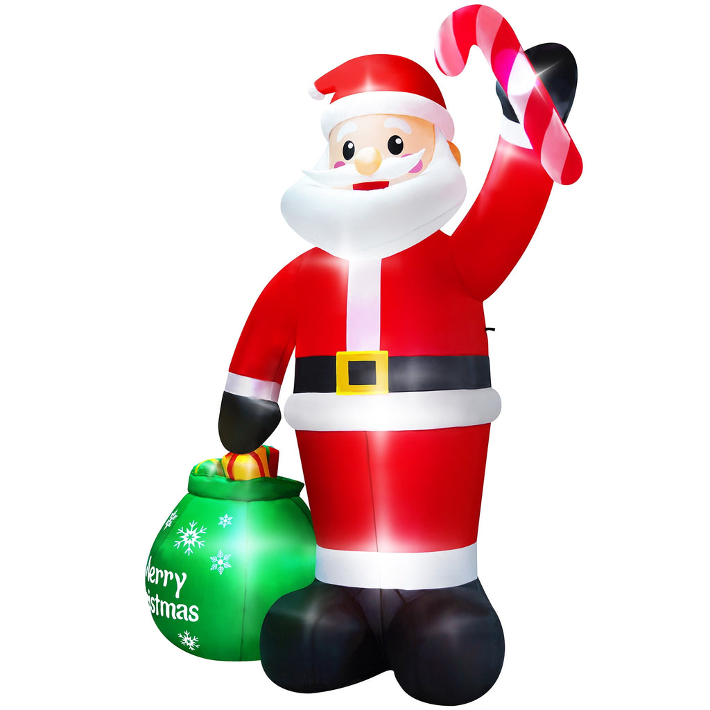 Yexmas 7FT Christmas Inflatable Santa Claus with Photo Frame, Blow Up Santa Claus Xmas Decorations for Outdoor Indoor, Built-in LED Light for Yard Gardern Lawn