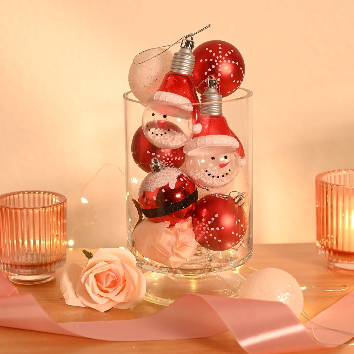 Valery Madelyn 24ct 2.36" Christmas Ball Ornaments, Red White Shatterproof Ornaments for Christmas Party Decor