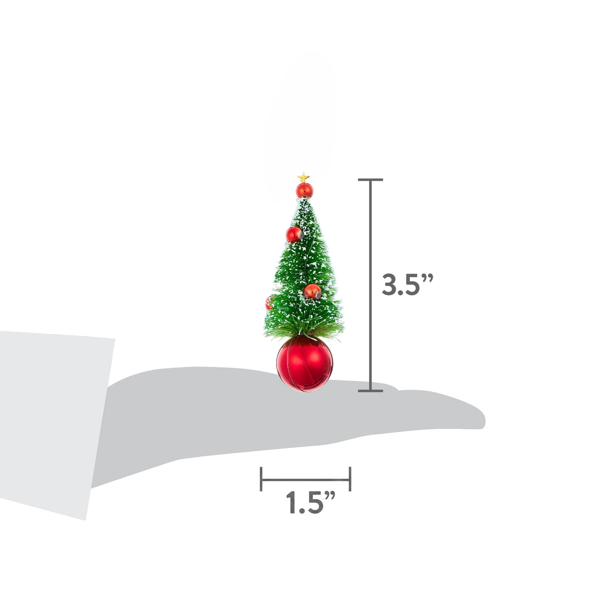 4-Count Red and Green Christmas Tree Mini Ornaments, 3.5", by Holiday Time