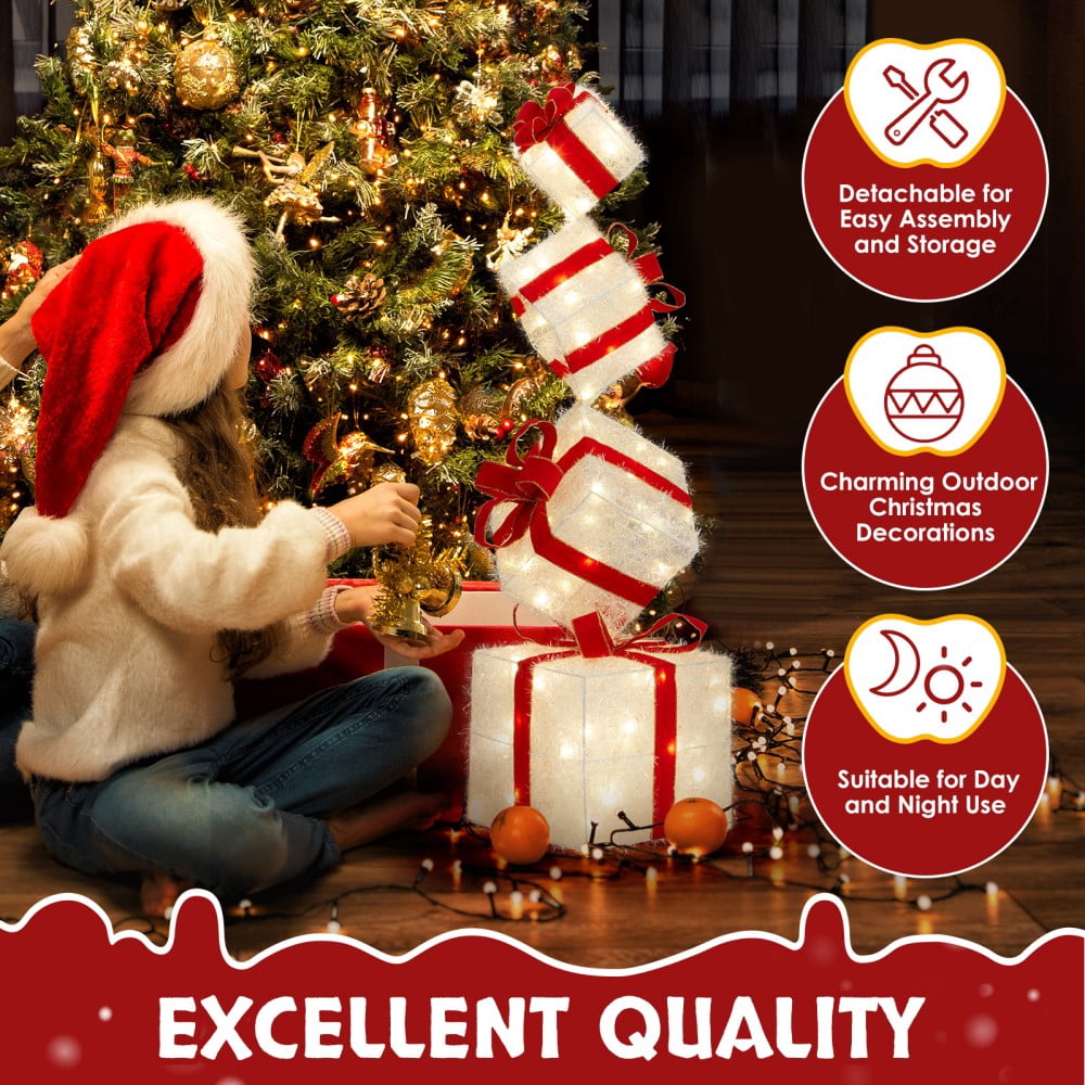 JOY Letter Sign Decoration - Lighted Home Scene Yard Sign Decor with Warm White Light - Indoor Outdoor Christmas Display for Lawn Garden - 47.2in Tall