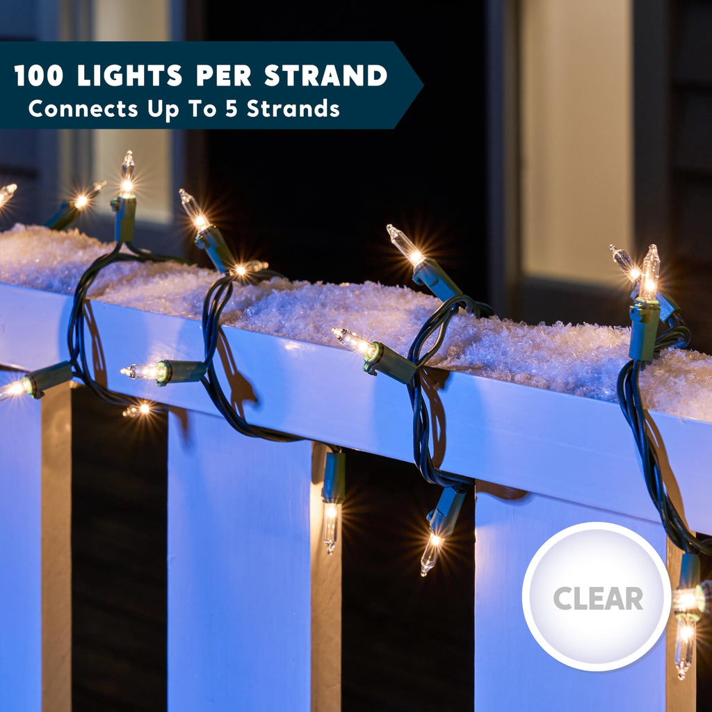 Joiedomi 300-Light Clear LED Christmas String Lights, 67.5ft, 2.5" Spacing