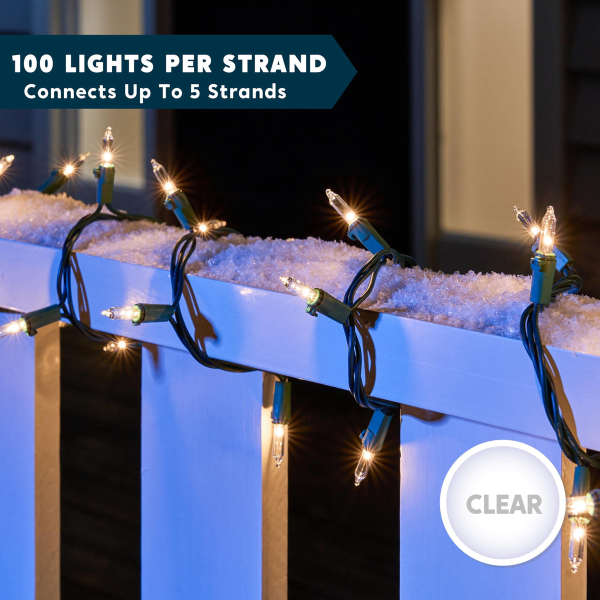Joiedomi 300-Light Clear LED Christmas String Lights, 67.5ft, 2.5" Spacing