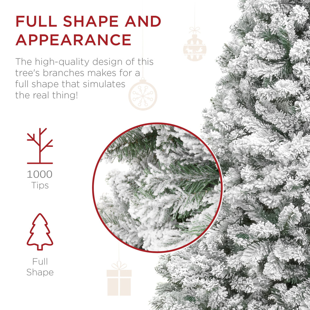 Fenbeli 6ft Artificial Christmas Tree with Metal Base, Indoor Outdoor Green