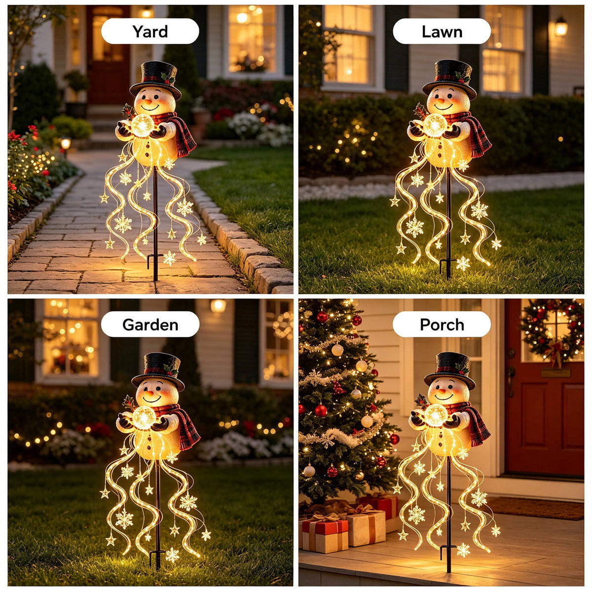 Christmas Decorations Outdoor, Snowman Yard Stake Lights, Garden Lawn Patio Holiday Decor