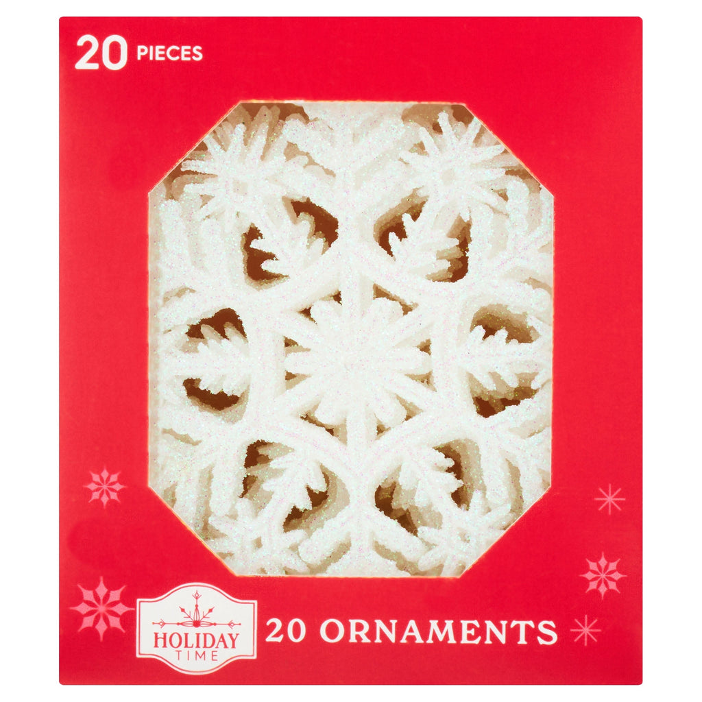 20-Count Pink Glitter Snowflake Christmas Ornaments, 3.9", by Holiday Time