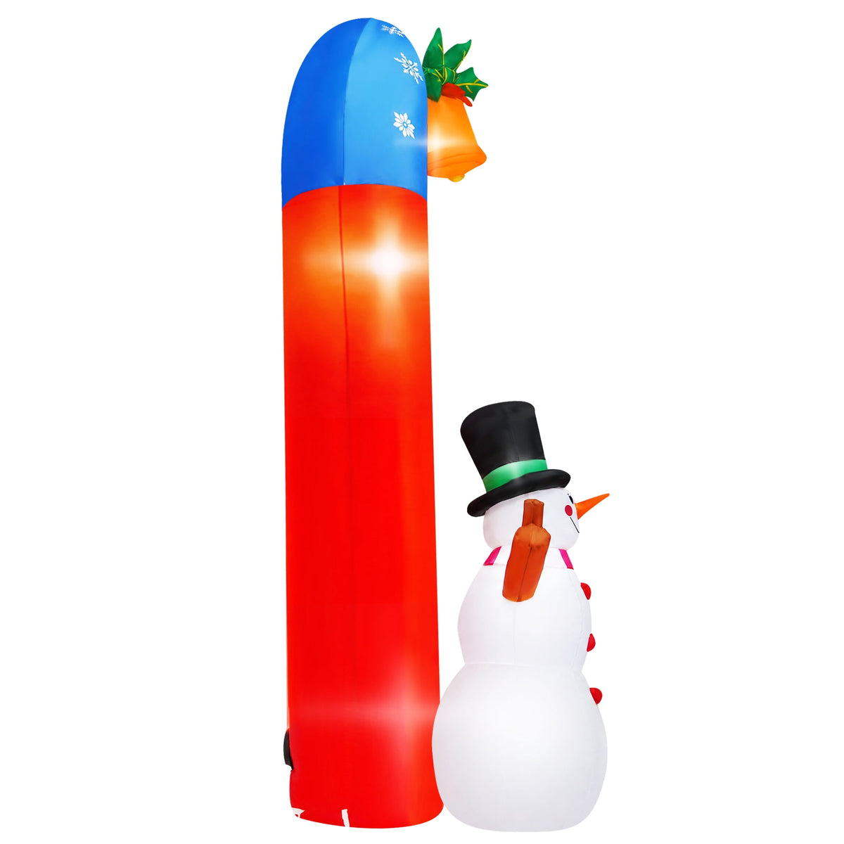 Yexmas 8FT Christmas Inflatable Archway,Christmas Blow Up Yard Decorations with Santa Claus and Snowman,Outdoor Christmas Decorations with Bow LED Lights