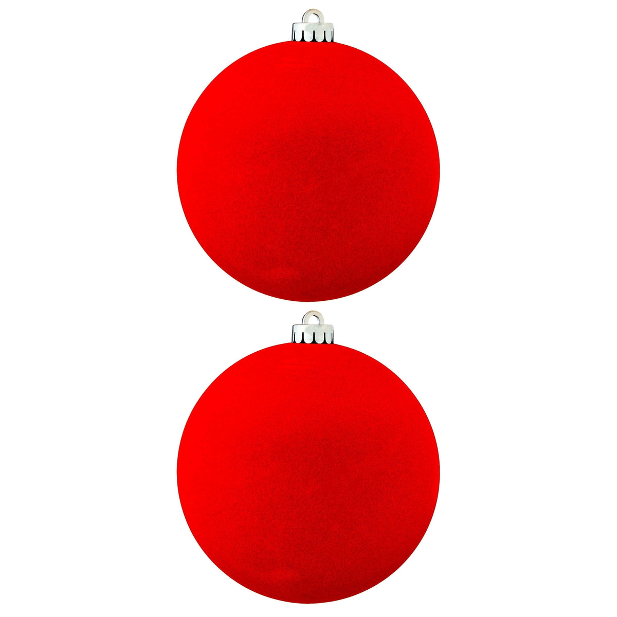 2-Count Red Jumbo Velvet-Feel Shatterproof Christmas Ornaments, 6.5", by Holiday Time