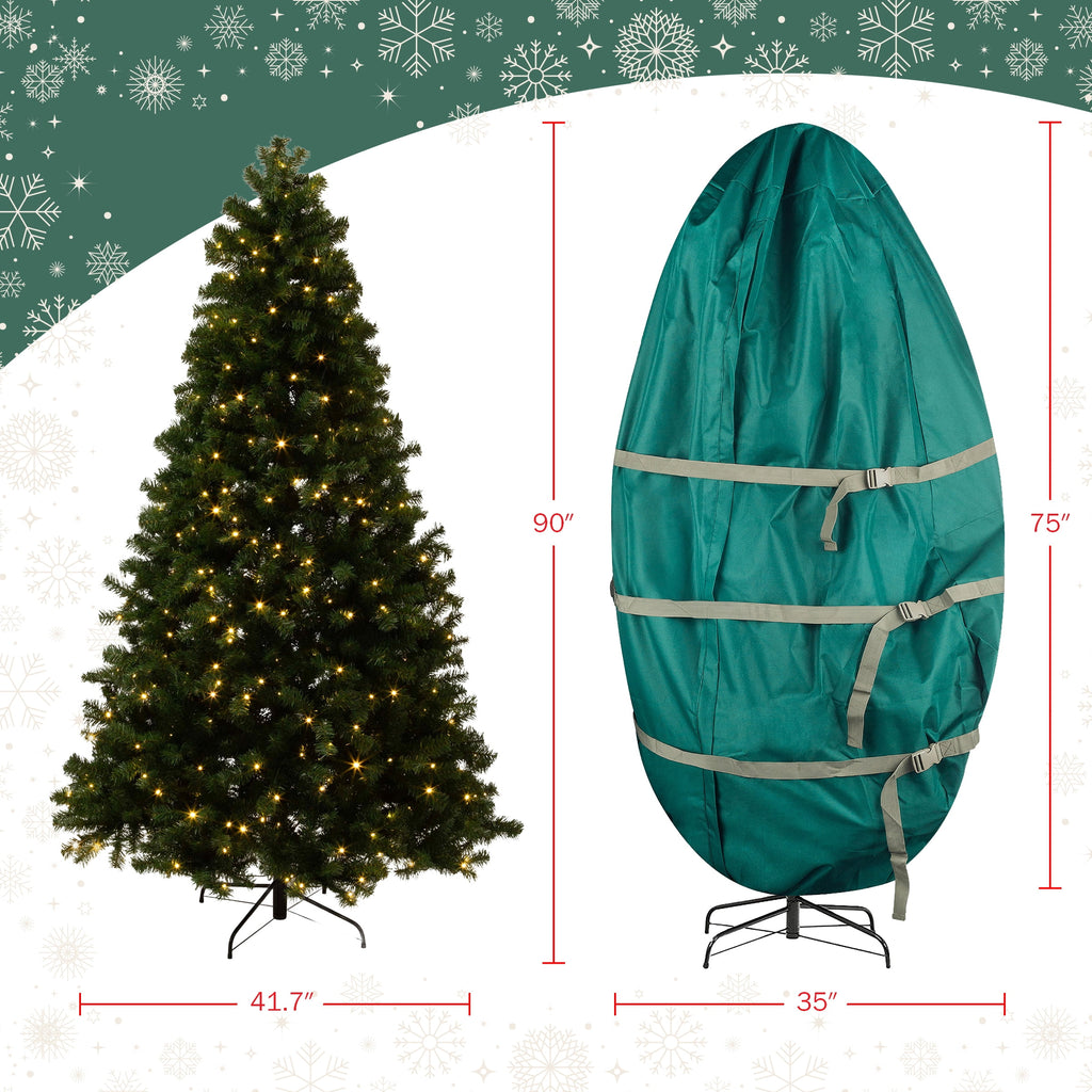 Elf Stor 7.5ft Prelit Christmas Tree with Upright Storage Bag and Stand
