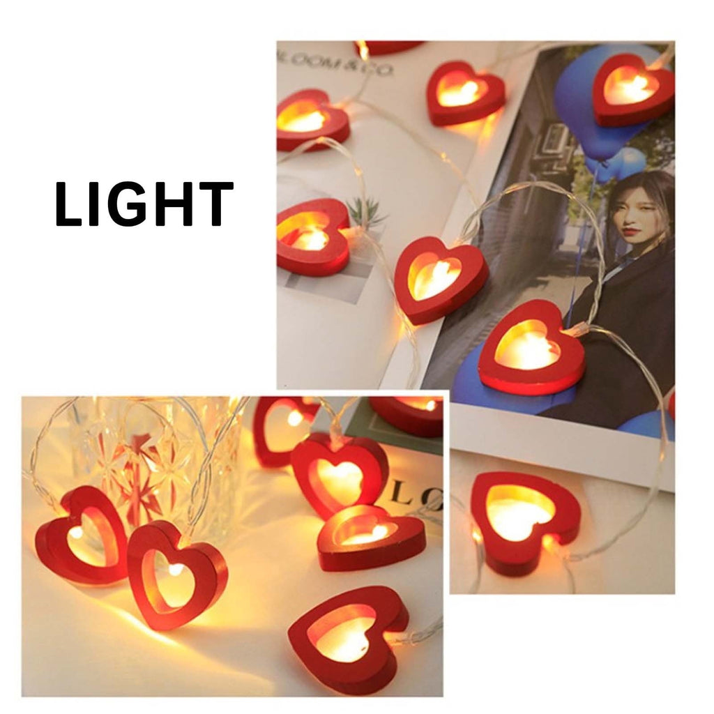 XGFHYJEH 5ft Valentines Day Decorations, Valentines Day Lights, Valentines String Lights, Valentine's Day Decor, Heart String Lights, Battery Operated