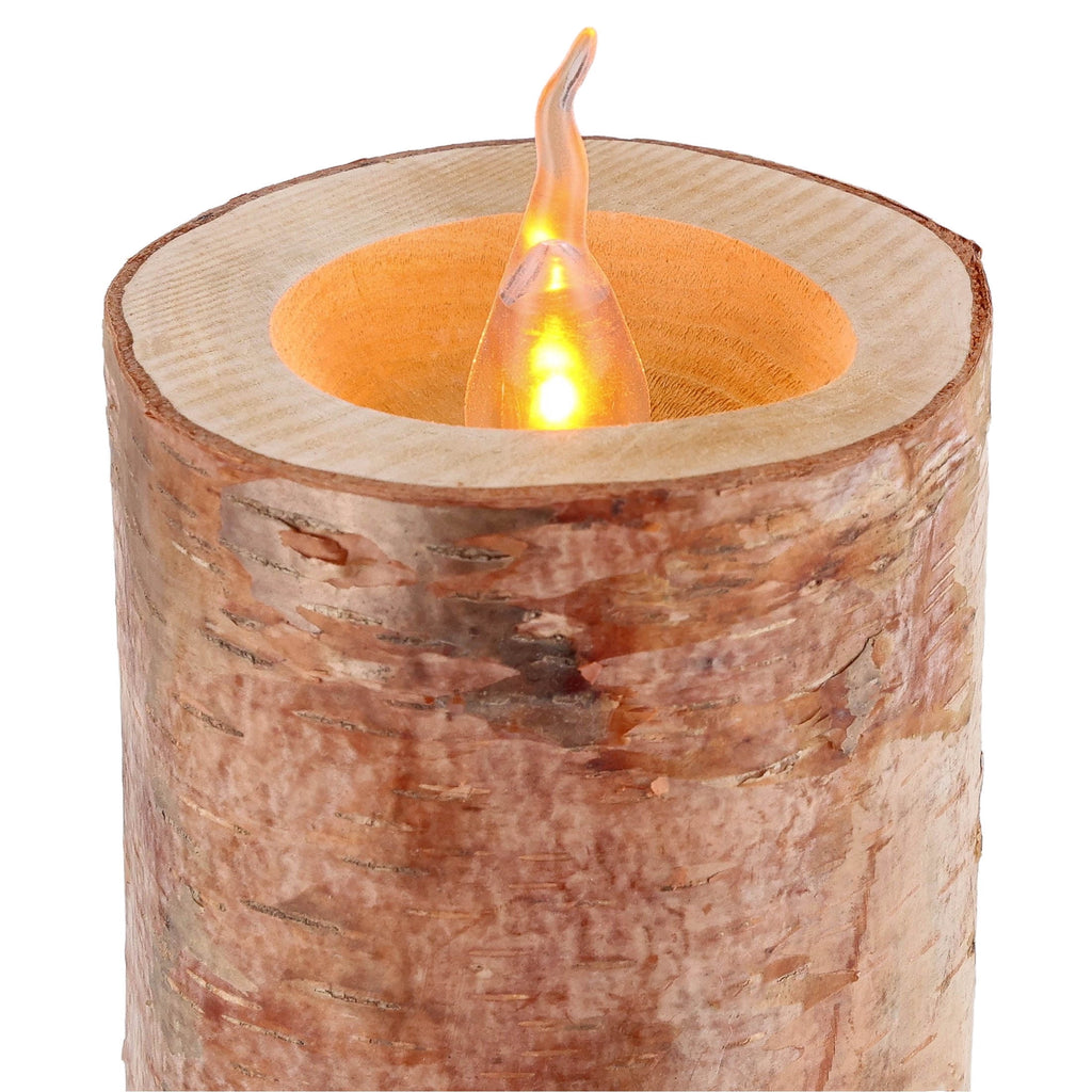 Battery-Operated LED Wooden Flameless Christmas Candle, Brown, 4", by Holiday Time