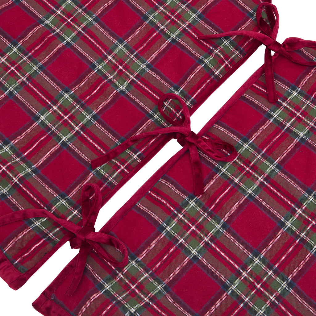 My Texas House Angie Red Plaid Christmas Tree Skirt, 60"