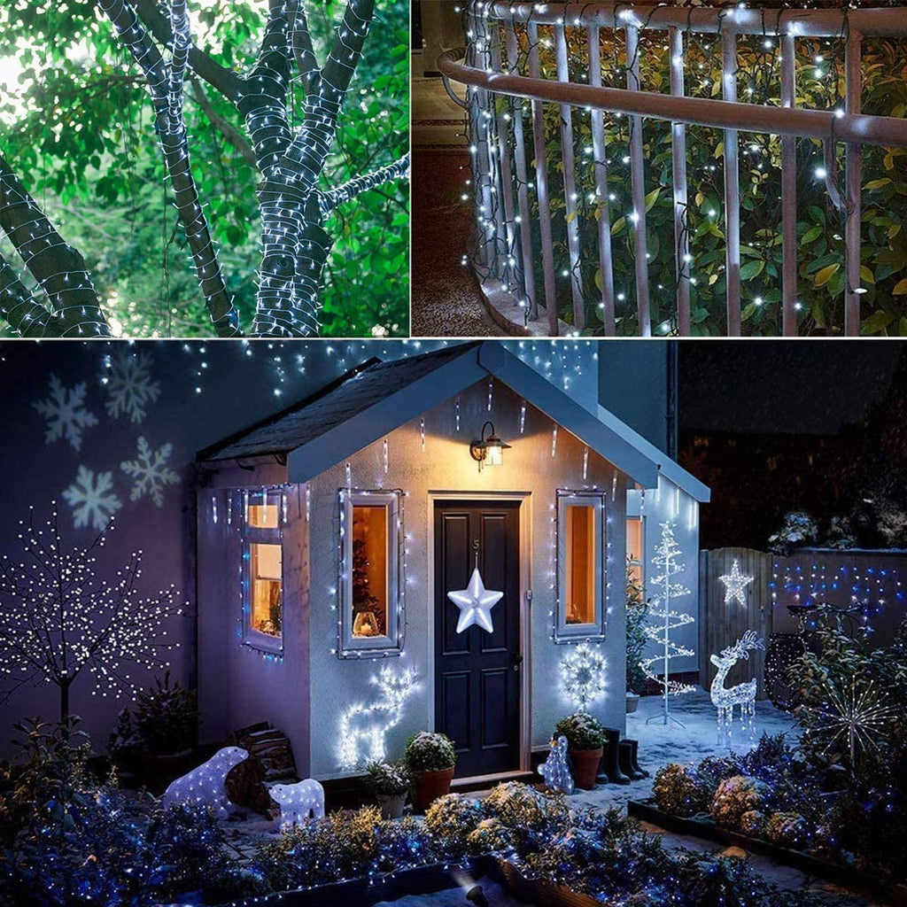 Rirool 2-Pack Solar Christmas Lights 100LED 39ft Waterproof Multicolor String Lights with 8 Modes for Gardens, Wedding, Party, Christmas Tree, Xmas Outdoor Decorations