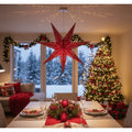 Light-Up Velvet-Feel Paper Star Christmas Decoration, Red, 29", by Holiday Time