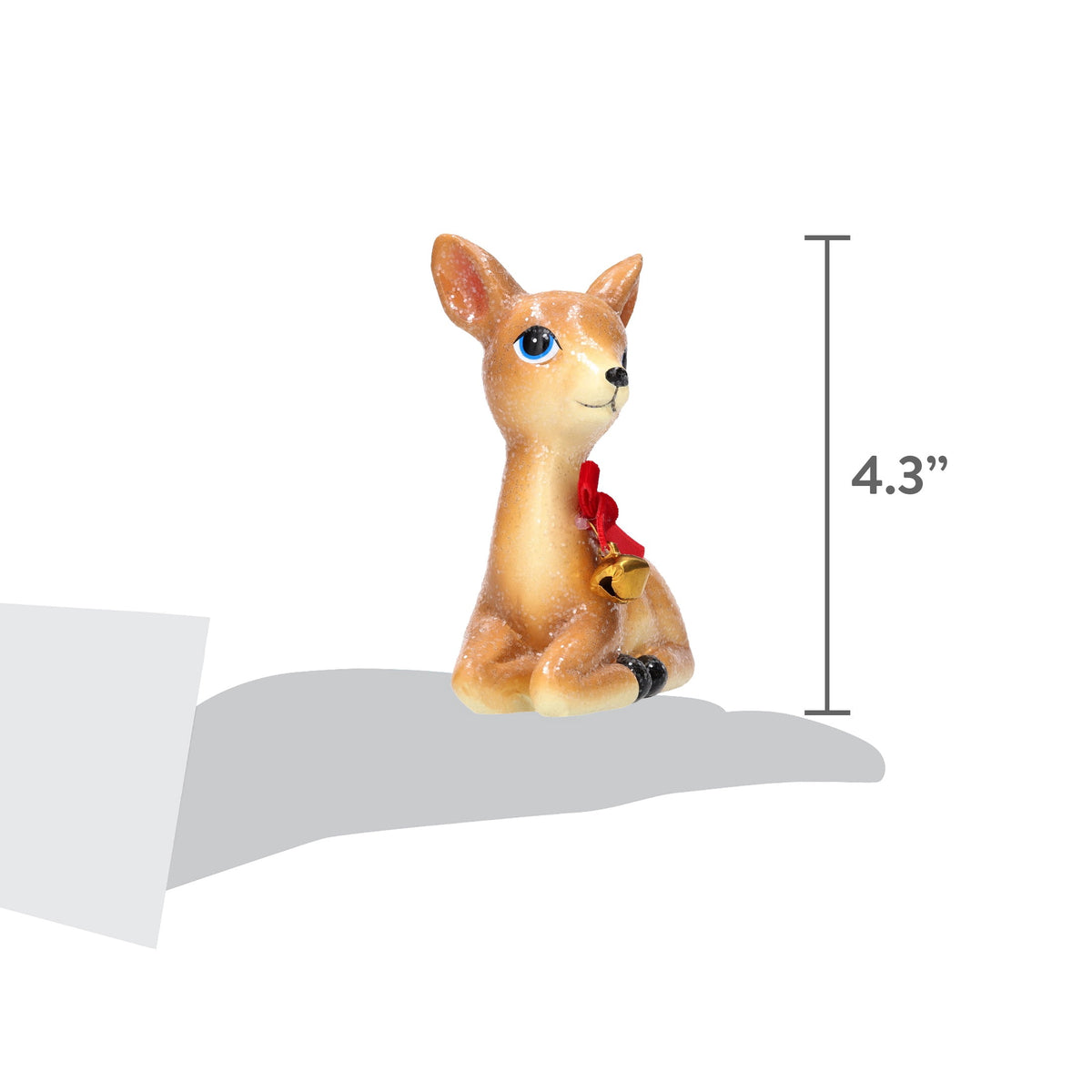 Sitting Deer with Bells Christmas Decoration, Multicolor, 4.3", by Holiday Time