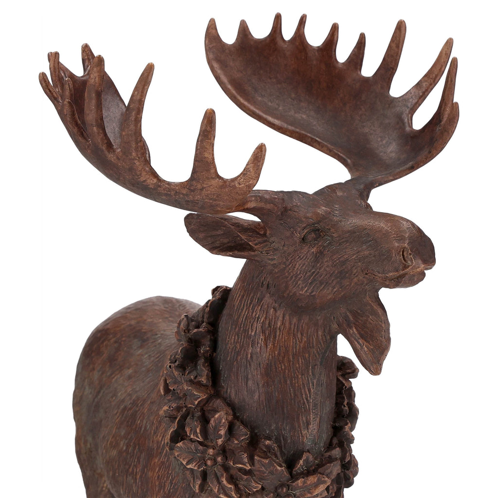 Resin Standing Moose Christmas Decoration, Brown, 13.5", by Holiday Time