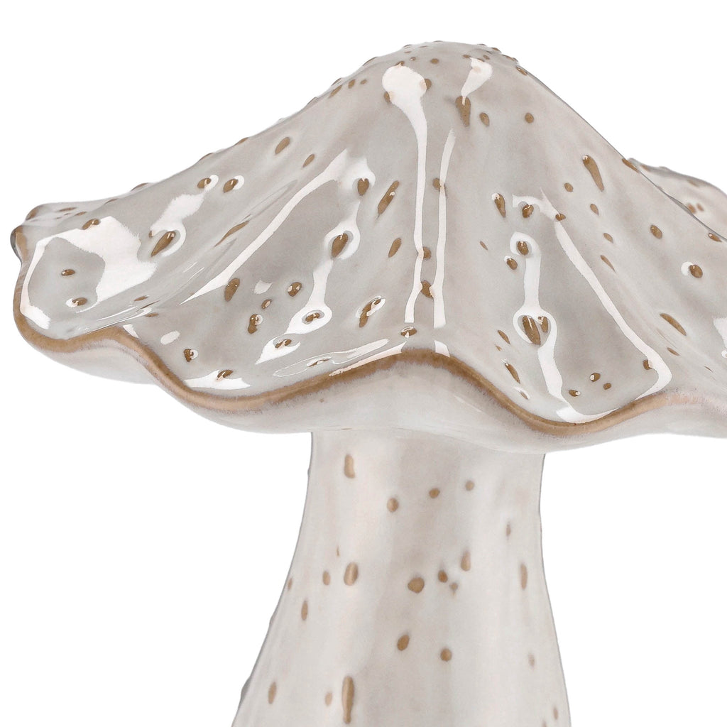 Medium Ceramic Mushroom Christmas Decoration, White, 6.5", by Holiday Time