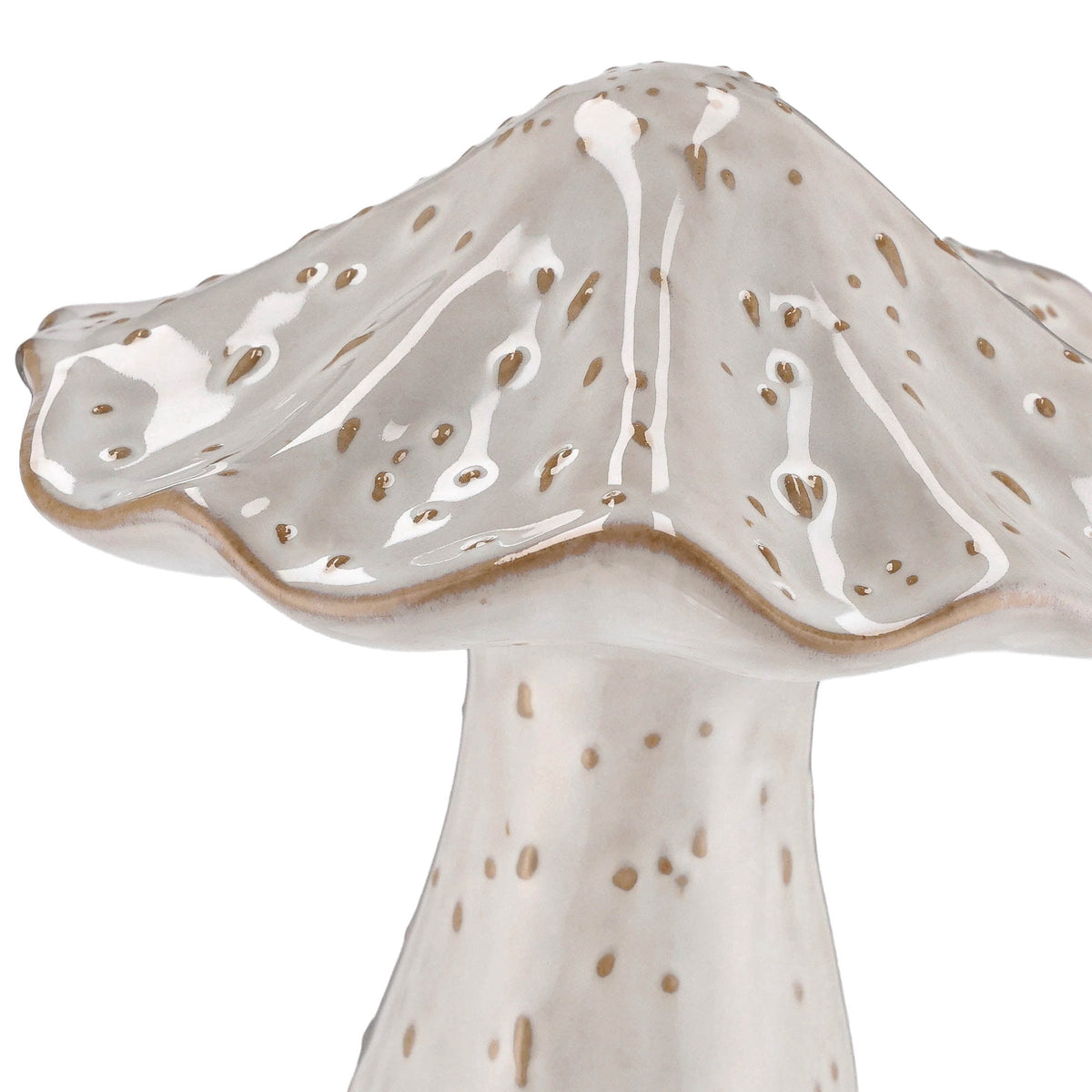 Medium Ceramic Mushroom Christmas Decoration, White, 6.5", by Holiday Time
