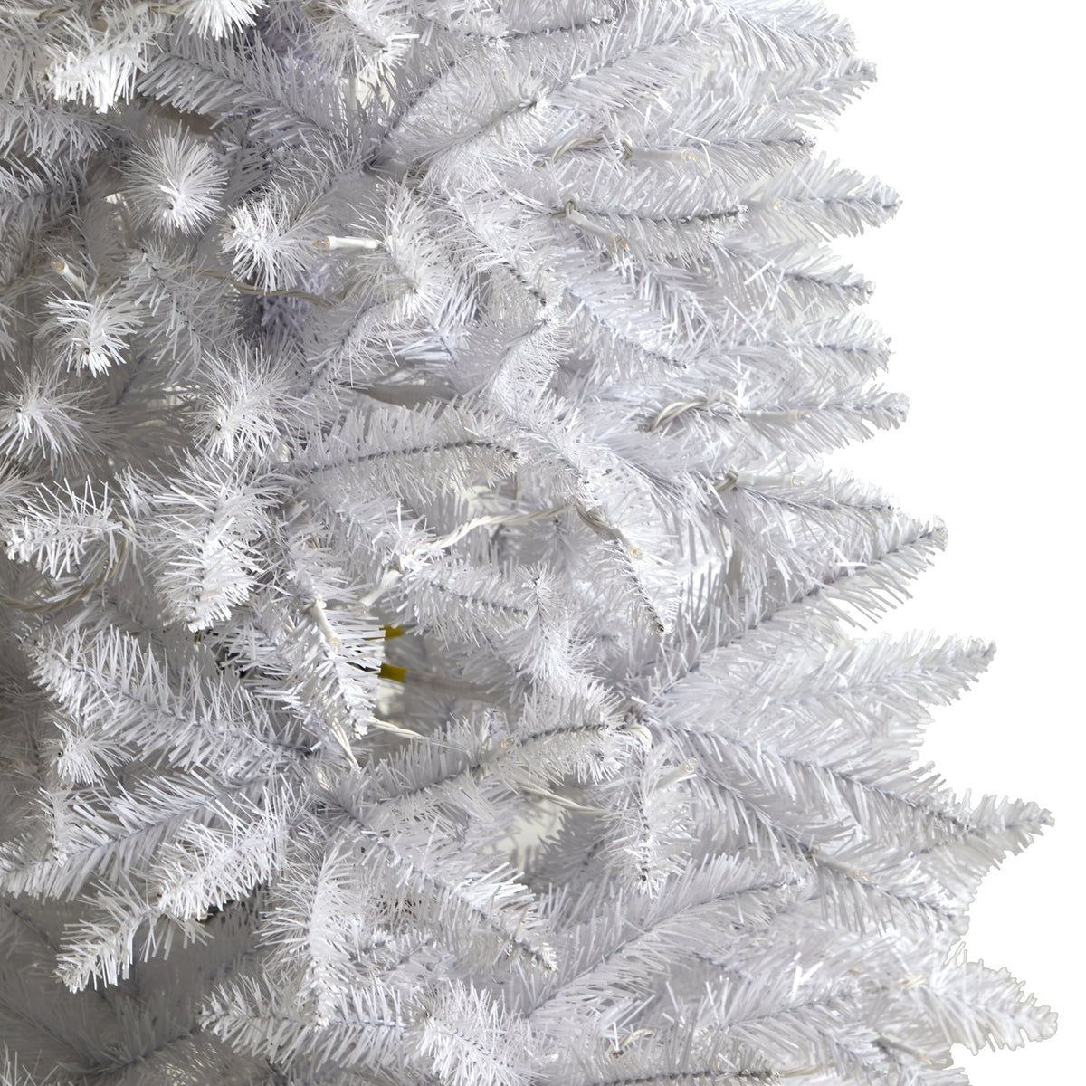Nearly Natural 3' White Slim Artificial Christmas Tree Prelit 50 Warm White LED Lights