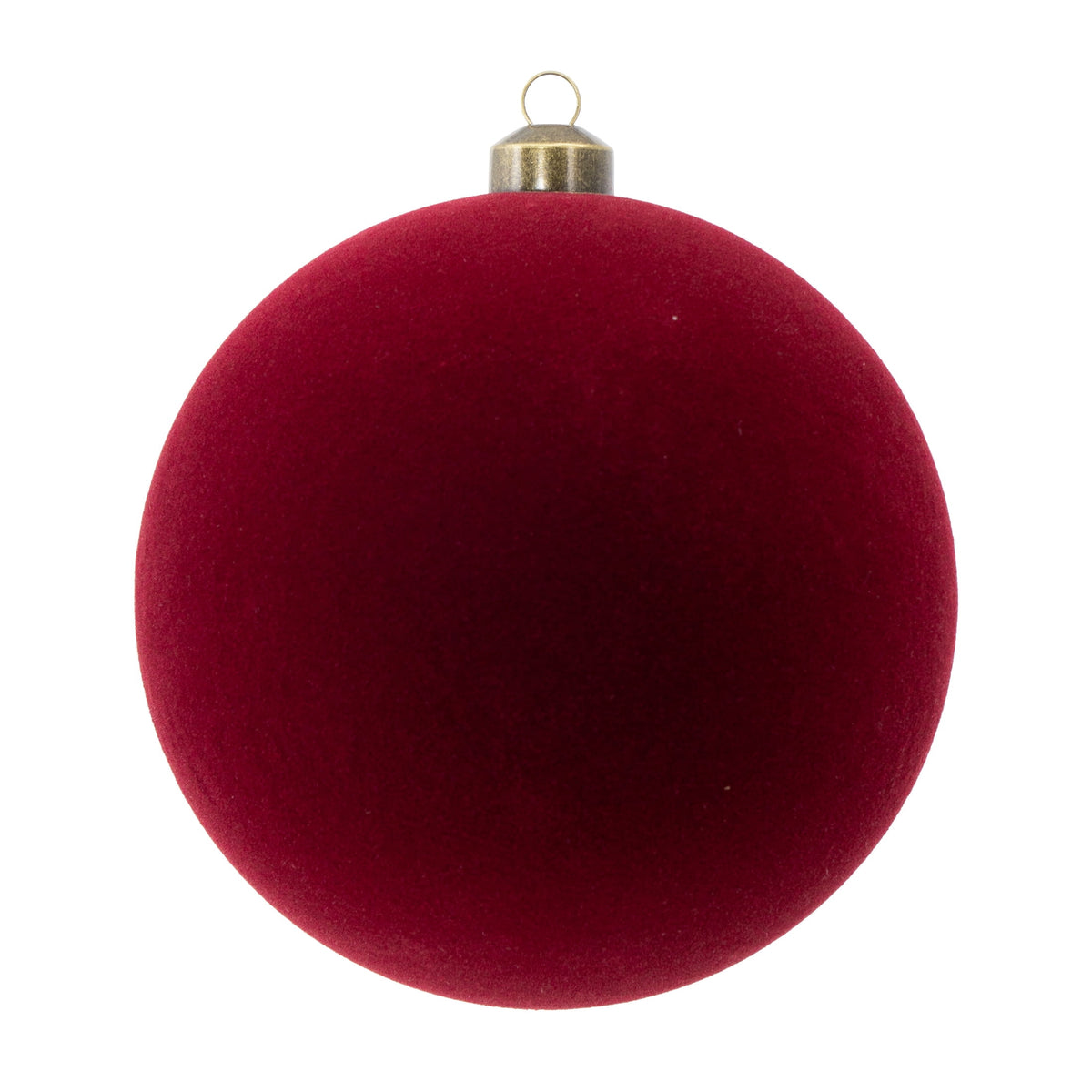 My Texas House 2-Count Burgundy Velvet-Feel Ball Shatterproof Christmas Ornaments, 7"