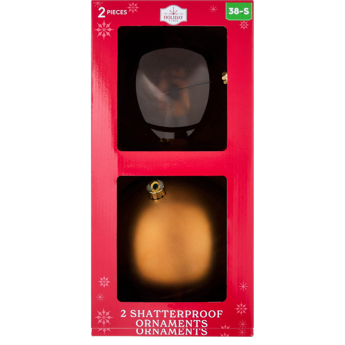 2-Count Bronze Jumbo Ball Shatterproof Christmas Ornaments, 8.5", by Holiday Time