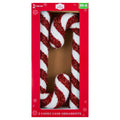 2-Count Red and White Jumbo Tinsel Candy Cane Shatterproof Christmas Ornaments, 14", by Holiday Time