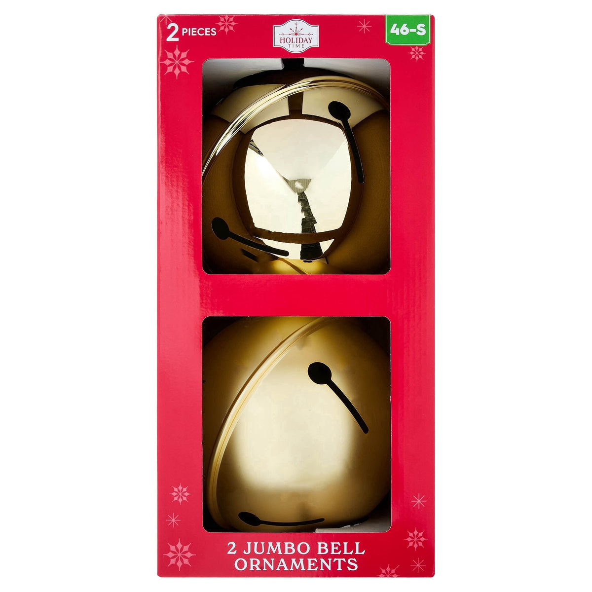 2-Count Silver Jumbo Bell Shatterproof Christmas Ornaments, 8", by Holiday Time