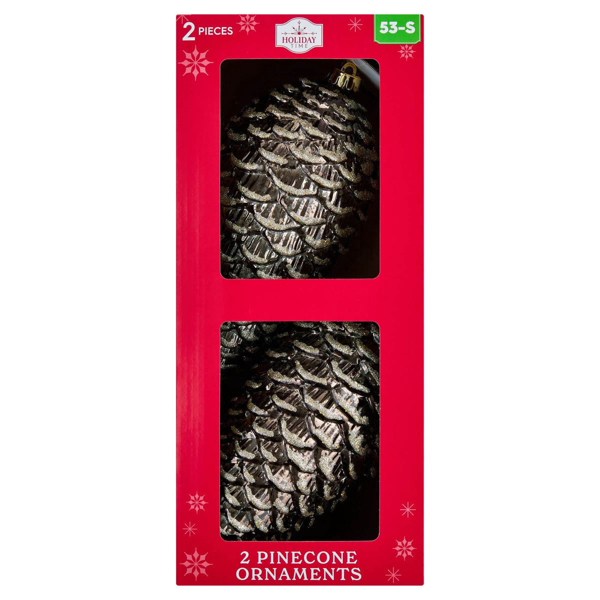 2-Count Red and White Jumbo Tinsel Candy Cane Shatterproof Christmas Ornaments, 14", by Holiday Time