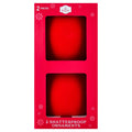 2-Count Red Jumbo Velvet-Feel Shatterproof Christmas Ornaments, 6.5", by Holiday Time
