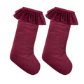 My Texas House Ruffle Red Velvet Christmas Stockings, 20" x 10" (2 Count)