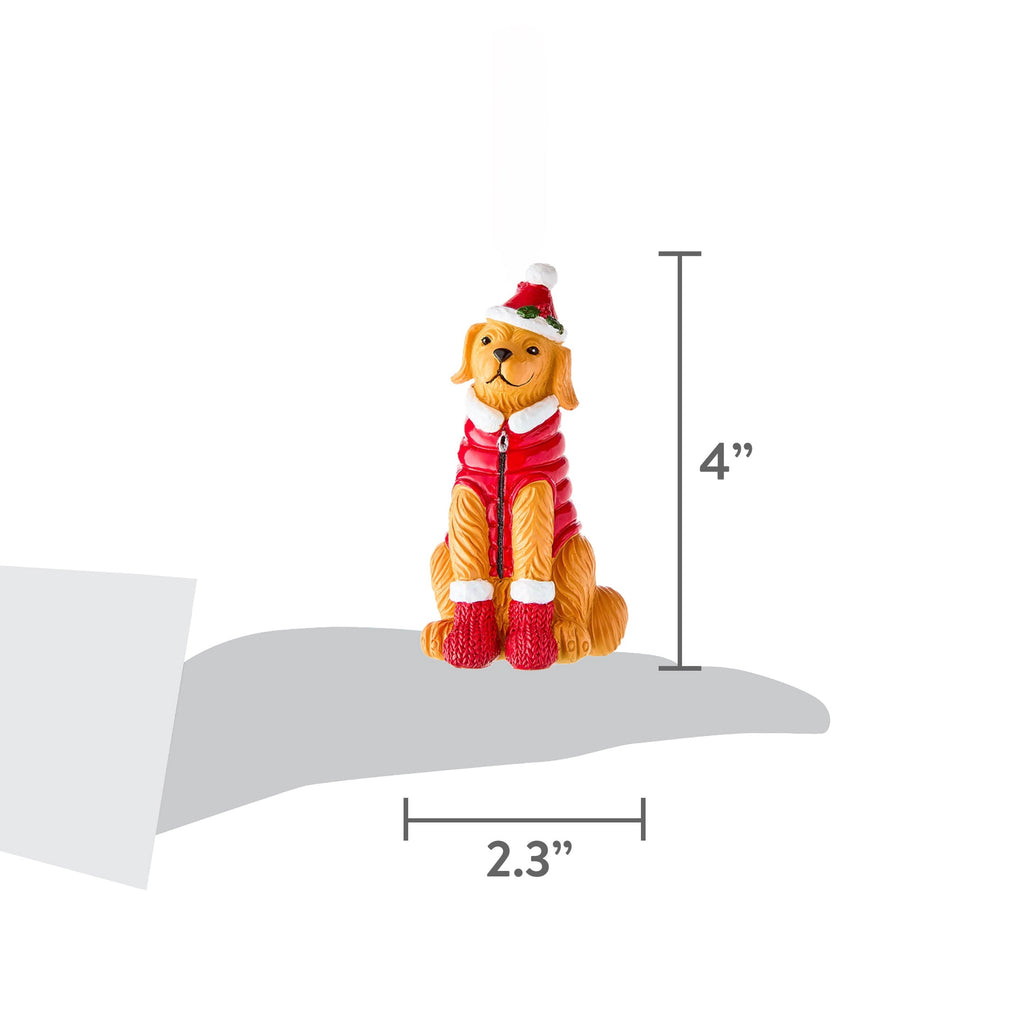 Brown Dog in Puffer Jacket Christmas Ornament, 4.5", by Holiday Time